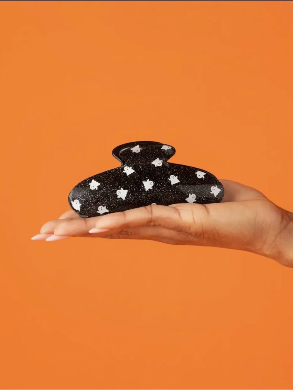 Kitsch Black Glitter Ghost 👻 Claw Clip - Picture 4 of 6